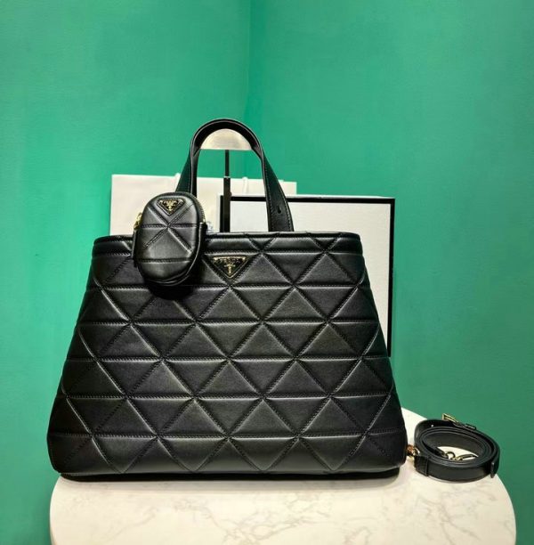 Prada Large quilted leather Black tote bag Mirror Quality 1:1